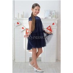 Платье нарядное для девочки арт. ИР-1703, цвет темно-синий